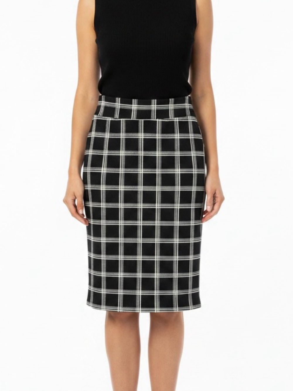 LuLaRoe Black & White Windowpane Pencil Skirt